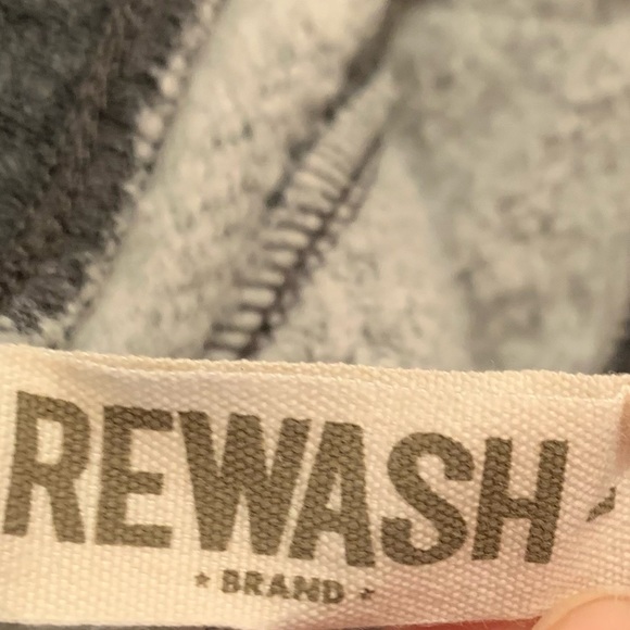 Rewash Cotton Blend Sweat Pants Elastic Cuffs and Waist with Draw String Gray - Picture 8 of 9